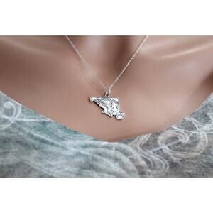 Sterling Silver Maryland State Charm Necklace